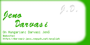 jeno darvasi business card